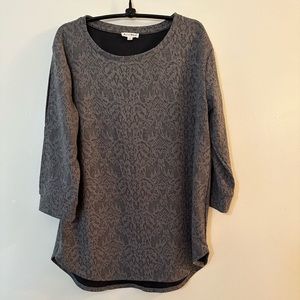 Jane and Delancey Gray 3/4 Slit Sleeves Pullover Top Size L